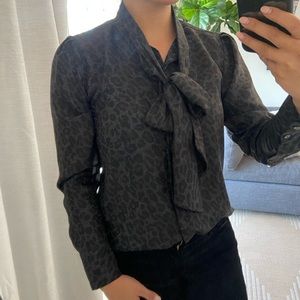 Black Leopard Ann Taylor Blouse